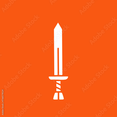 Sword icon logo flat vector design