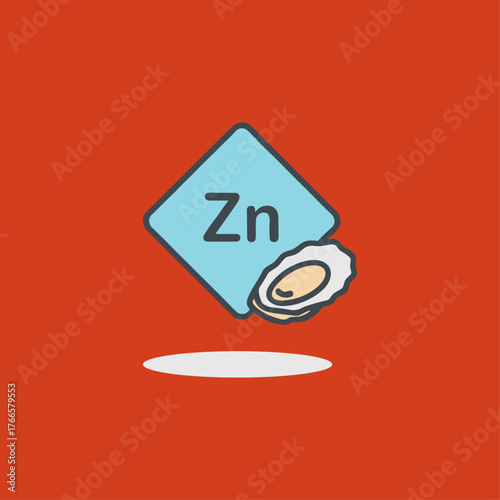 Zinc mineral icon logo flat vector design