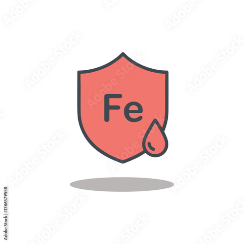 Iron mineral icon logo flat vector design