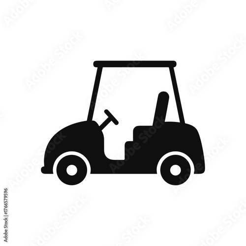Golf cart , Golf car icon logo flat vector design