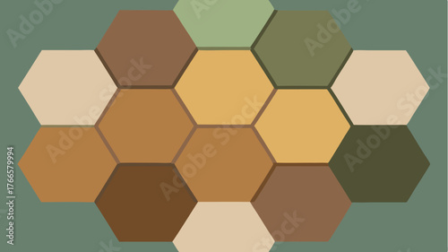 Minimalist hexagonal tiles in muted earth tones create a sophisticated and modern look ideal for elegant user interfaces.