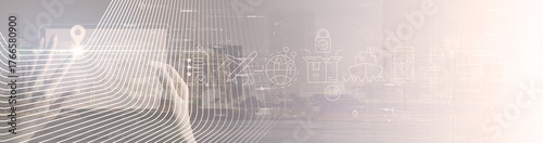 Smart logistics and global supply chain technology background