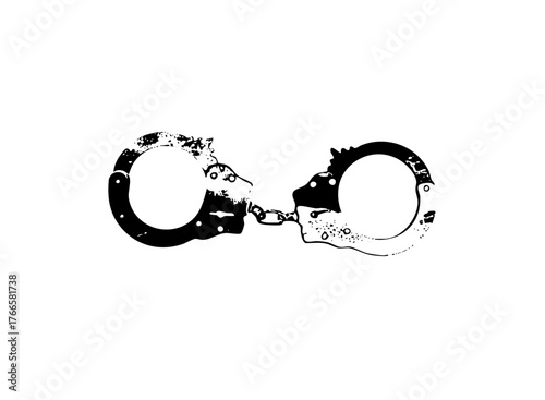 Handcuffs Form Face Illustration