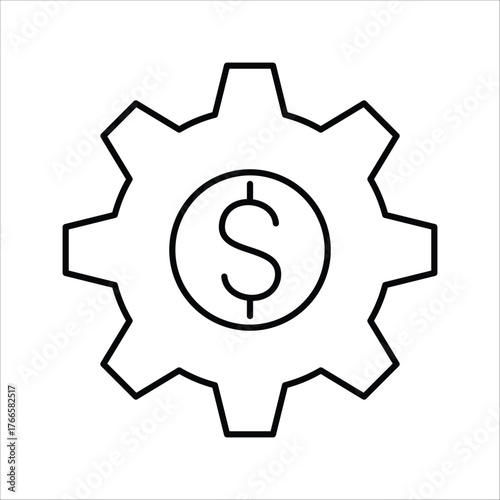Minimalist line art icon symbolizing financial operations, economic mechanisms, and the intricate process of monetary management within business frameworks and strategic planning