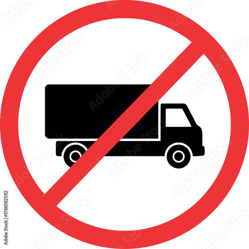 Truck restriction sign vector illustration forbidden driving vector