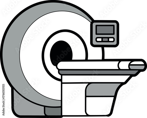 Mri scanner machine medical technology diagnostic imaging equipment vector