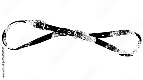 Leather belt forms infinity symbol in minimalist graphic design