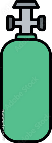 Green scuba diving oxygen tank vector