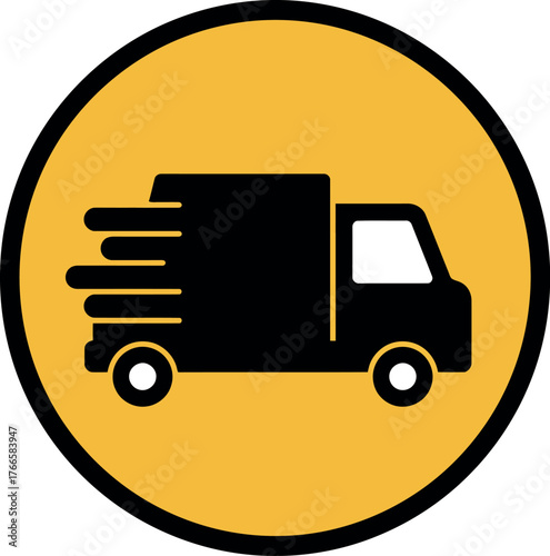 Fast delivery truck icon express shipping logistics service vector