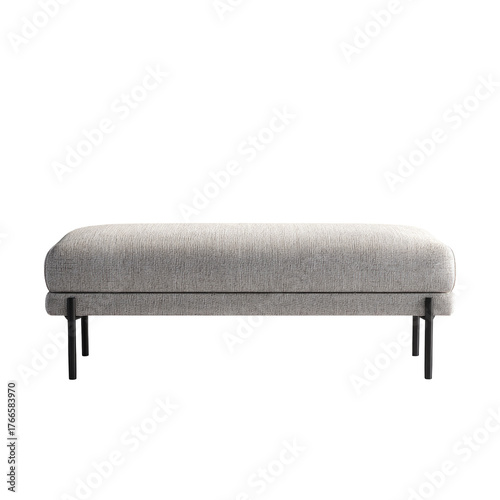 Light gray upholstered bench