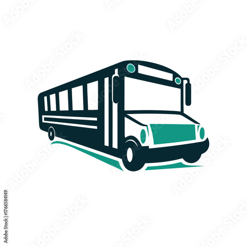 School Bus Graphic Icon Illustration School Bus Graphic Icon Illustration A solid yellow school bus stopped on a suburban road