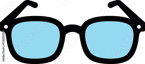 Stylish blue lens eyeglasses retro round frame accessory vector