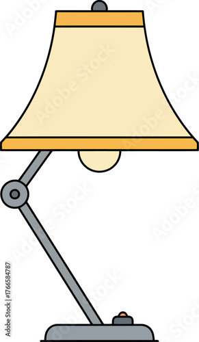 Modern desk lamp with adjustable arm and soft light for study or office vector