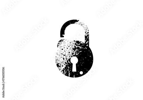 Lock disintegrates digitally in cybersecurity concept