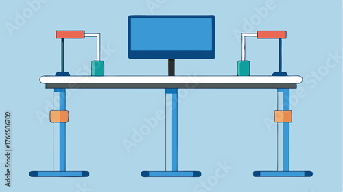 Ergonomically designed desks that automatically adjust height based on user preference integrated with digital health monitoring features.