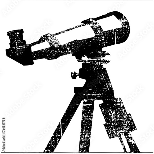 Telescope observes astronomy in a dark sky