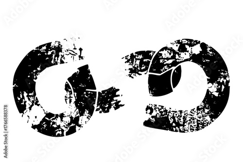 Grunge numbers display decay in a distressed aesthetic