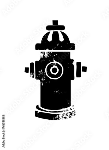 Fire hydrant stands textured illustration