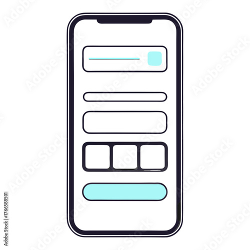 Sleek mobile banking ui design balance card widget vector illustration vector