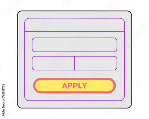 Minimal finance app ui loan calculator widget apply button vector illustration vector