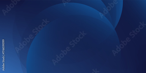 Abstract blue glowing geometric lines on dark blue background. Modern shiny blue circle lines pattern