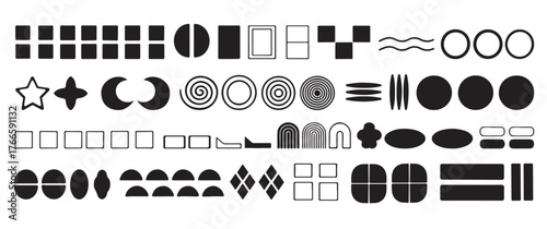 Geometric shapes and patterns on vector icon set