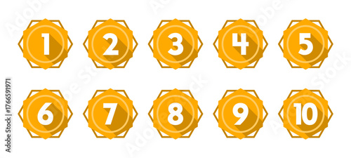 vector icons of numbers 1-10 isolated on transparent background