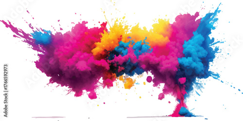 Colorful explosion of vibrant powder a dynamic burst of pigment perfect for backgrounds and artistic designs