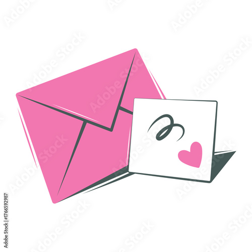 Envelope card with a confession for a loved one, a gift for an anniversary, Valentine's Day. Sticker
