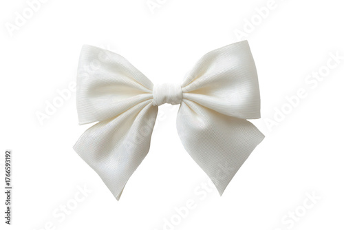 Cream satin bow, isolated on black