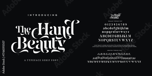 Elegant Font Uppercase Lowercase And Number. Classic Lettering Minimal Fashion Designs. Typography modern serif fonts regular decorative vintage concept. vector illustration