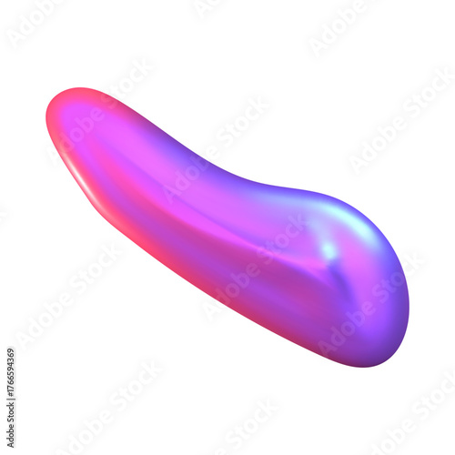 Shiny Y2K chrome 3D shape with smooth texture. Liquid reflections and metallic tone form a glossy 3D chrome shape.