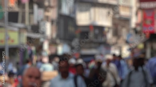 Wallpaper Mural Bokeh view of crowded streets in Mumbai, India. Blurred background footage. Torontodigital.ca