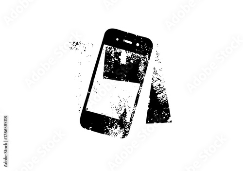 Broken smartphone shattering into pieces during a digital malfunction