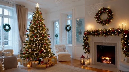 christmas tree in the living room