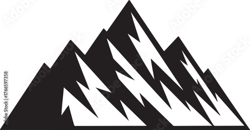 Mountain Peak Silhouette Landscape Scenery Summit Range Adventure Nature Outdoors Icon