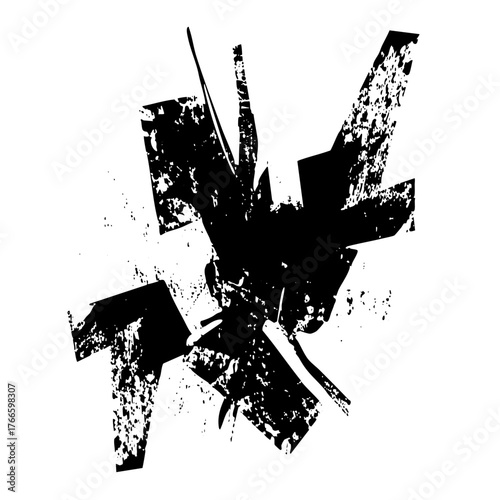 Broken glass shatters impact in a destructive scene