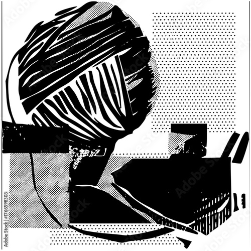 Portrait Illustrates Reflection in Abstract Composition