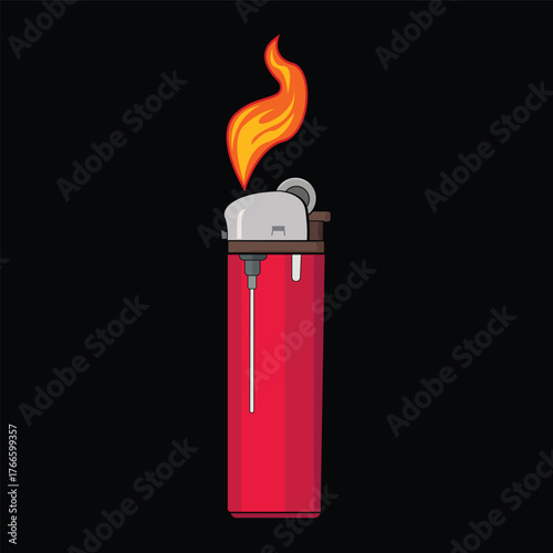 burning cigarette lighter