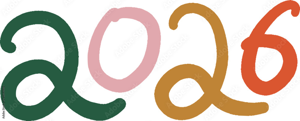 Fototapeta premium 2026 doodle lettering