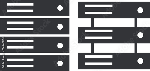 Server rack configuration and maintenance icon