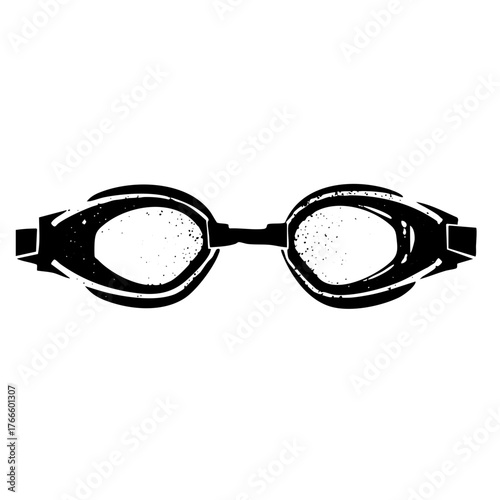 Swimming goggles present texture for aquatic sports