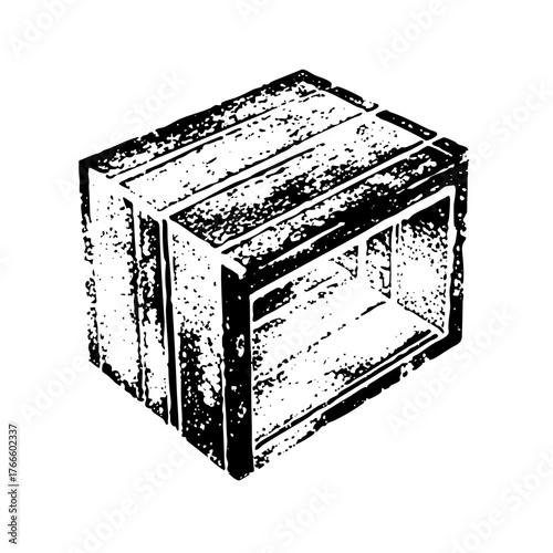 Wooden crate storage in a warehouse