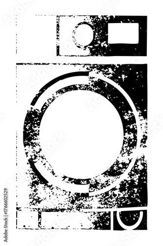 Washing machine distressed texture in a laundry room