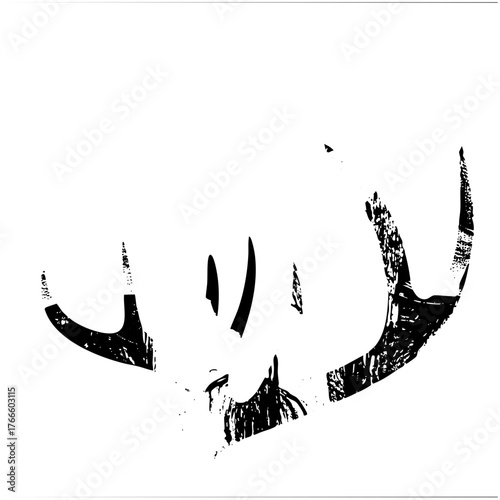 Skull illustration intensity in abstract