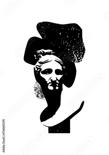 Bust portrait abstract expressionism in digital art