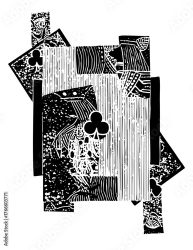 Playing cards cascade in a dynamic arrangement