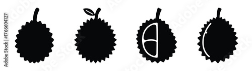 guava minimal flat icon set, black color and white background