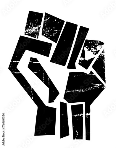 Raised fist protests solidarity in social movements