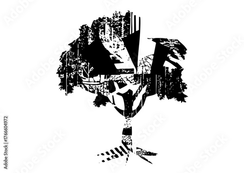 Wine glass abstract arrangement in still life